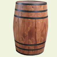 Baril à vin en bois de 50 L avec support, à l'intérieur du sac
