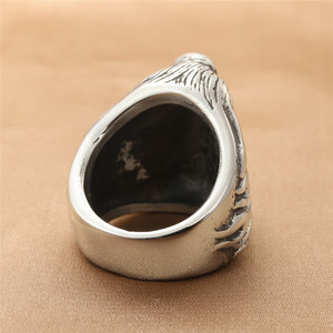 Skull <b>Ring</b> Men's <b>Titanium</b> Steel Silver Retro Punk Style Jewelry Gift 290104 - Product Image 3