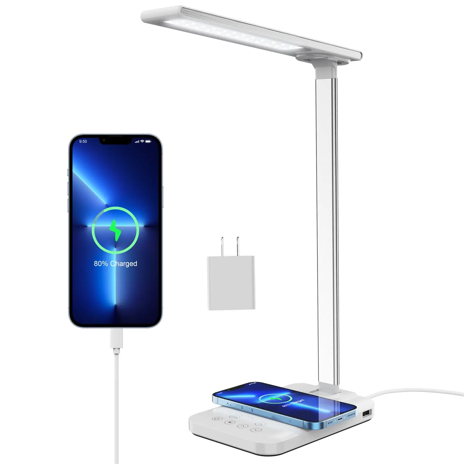 Rechargeable LED Desk Lamp Reading Office Light Touch Dimmable Modern Bedside Study Table Lamp