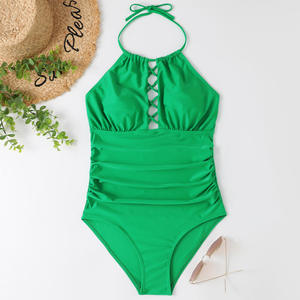 Traje de Baño de Una Pieza con Corte Halter para Mujer, Talla XXL, Estilo Surf, con Tirantes, Bikini, OEM, Logotipo Personalizado, Venta al por Mayor - Product Image 5