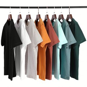 Camisetas de Alta Calidad 100% Algodón, Casuales, de Punto, con Patrón Sólido, Extra Grandes, Ecológicas, de Secado Rápido para Hombre, Negras, Holgadas, 240 Gramos - Product Image 1