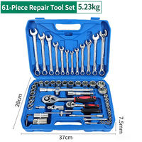 Kit d'outils manuels robustes pour réparation automobile, ensemble durable pour l'entretien et le démontage de véhicules, pour atelier de mécanique et garage, en acier à haute teneur en carbone