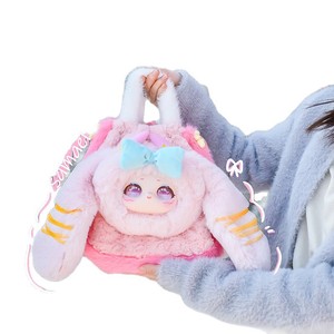 Samari <b>Plush</b> Tote Bag <b>Large</b> Red Bunny Design For Youth Unisex Toy Purse - Product Image 5