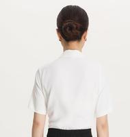 Chemisier d'été en mousseline à col en V pour femme, manches courtes, style minimaliste, idéal pour le bureau, les enseignants, les examens d'admission à la fonction publique