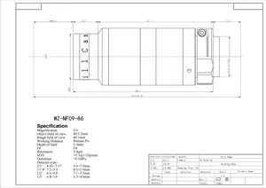 NF 0,9 Aumento de baja distorsión Máquina de visión CCD Lente de cámara industrial Prime C Montura Lente telecéntrica