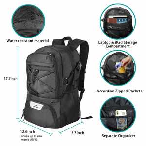Multi-Purpose Sports Backpack with Separate Ball Holder <b>Shoes</b> Compartment Oxford Material Bag - Product Image 3