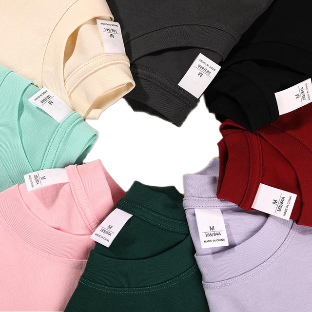 100% Cotton Knitted Casual T-shirt 260 Gram Work Shirts Custom Logo Factory High Quality Short Sleeve Shoulder Printed Regular