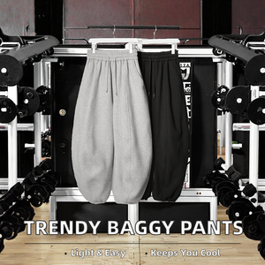 Pantalons de jogging amples et légers personnalisés, style streetwear, camouflage, jambes droites, respirants pour hommes, courbés - Product Image 2