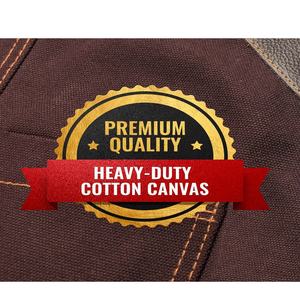 Marrón-Bartenders Lona profesional Cuero transpirable Delantal de peluquería de peluquero de alta calidad con bolsillos para herramientas - Product Image 3