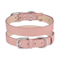 Collier pour chien et chat réglable, durable et doux, anti-perte, couleur unie avec fermeture à boucle pour toutes les saisons, en fibre et PU
