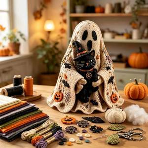 Factory Handcaft Halloween Patchwork Ghost DIY <b>Sewing</b> <b>Kit</b> for Halloween Tabletop Decoration - Product Image 4