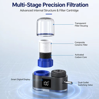 Hydratation de la peau 2 en 1 : Combo ultime pour eau potable directe, filtre à eau intelligent pour évier avec moniteur de durée de vie, purificateur à fixation sur robinet