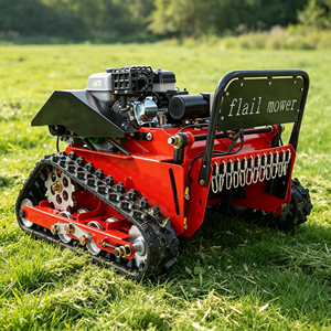 Tondeuse à fléaux RC 550 mm, <span class=keywords><strong>4</strong></span> temps, télécommandée, à essence, mini robot chenillé pour la coupe de l'herbe et des mauvaises herbes sur les pentes de jardin - Product Image 6