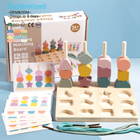 EDULAND OEM ODM Montessori - Juguete de Madera Multifuncional, Ecológico y No Tóxico, Tablero de Encaje de Formas, Juego de Construcción y Apilamiento