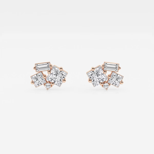 ต่างหูทรงโมเสคแบบกรอบ 1 กะรัต ดีไซน์หรูหรา ประดับด้วยประกายระยิบระยับ สวยงามอย่างมีระดับ เหมาะสำหรับผู้หญิงใส่ได้ทุกวัน - Product Image 1