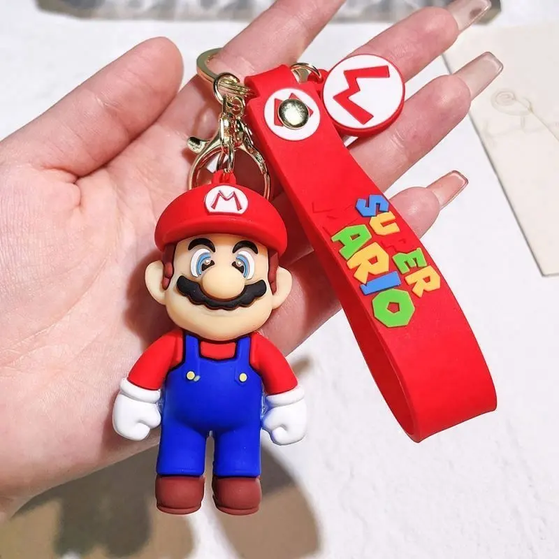 New design mario keychain 3d key chain bag pendant mario Sanrio stitch keychain
