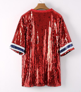Women's Cheerleading Uniform Sequined <strong>Shirt</strong> Compressed 100% Modal Breathable Anti-UV Quick Dry Large Size European American - Product Image 2