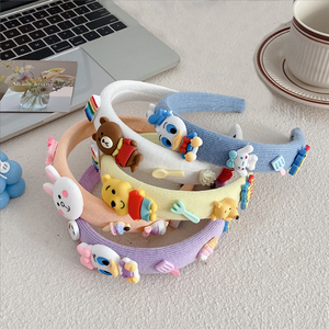 Mignonnes filles cheveux accessoires enfants couleur bonbon dessin animé antidérapant sans couture bandeaux alice bande bandeau - Product Image 2