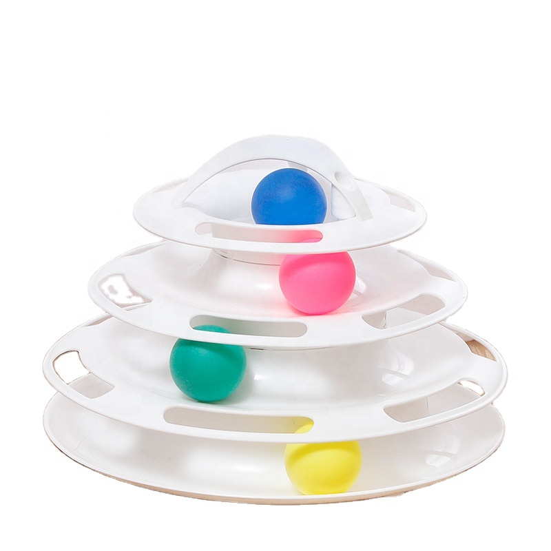 Cat toy four layer cat turntable funny cat self hi amusement turntable ball toy