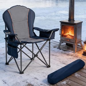 Portable Outdoor Travel Fishing Chair with <b>Cushioned</b> Armrest <b>Storage</b> Bag Cup Holder Folding Camping Beach Moon Fishing Chair - Product Image 5