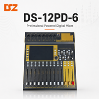 Mezclador Digital de 12 Canales DSZ DS-12PD-6, Consola de Mezcla de Audio, Pantalla Táctil, Control Remoto Multidispositivo, Salida USB para Sonido