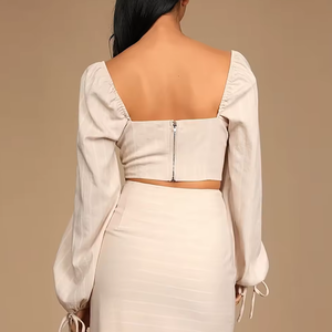 Fabricantes de ropa personalizada al por mayor Sexy Ladies Conjuntos de 2 piezas Vestido Mujeres Niñas Vestidos Casuales - Product Image 3