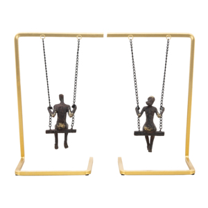Fermalibri in metallo con statuette oscillanti per decorare la libreria e l'accento dell'ufficio - Product Image 3