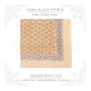 Pareo de Algodón Amarillo Mostaza con Estampado a Mano para Mujer, Ligero, para Usar como Cubrebañador, Ropa de Verano - Product Image 4