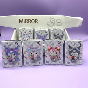 Personnage de dessin animé Kuromi brillant liquide Quicksand miroir cosmétique belle paillettes miroir de poche Girly <span class=keywords><strong>maquillage</strong></span> mélodie carré - Product Image 4