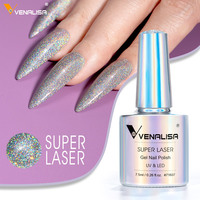Venalisa Super Laser 7.5ml Vernis à Ongles Gel Effet Paillettes Aurores Brillant UV & LED Gel Semi Permanent Offre Spéciale Varinsh Émail
