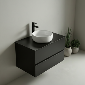 Mobile Bagno Moderno in Legno Resistente all'Acqua con Lavabo in Ceramica per Uso in Agriturismi e Hotel - Product Image 3