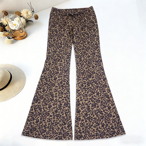 กางเกงขาบานทรงปกติเอวสูงสำหรับผู้หญิงปี 2025 ลายเสือดาว แต่งลูกไม้ สีสันสดใส ด้านหน้าเรียบ ทรงเซ็กซี่ เป็นมิตรกับสิ่งแวดล้อม สไตล์โกธิค - Product Image 6