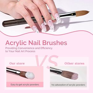 2025 Allemagne Ronde 100 Kolinsky Acrylique Brosse À Ongles Taille 16 Japon Kolinsky Acrylique Brosse À Ongles Art Brosse Lisse pour Ongles OEM/ODM - Product Image 6