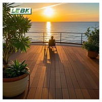 Terrasse en WPC co-extrudé, résistant aux UV, écologique, imperméable, ignifuge, antidérapant, à emboîtement double, composite