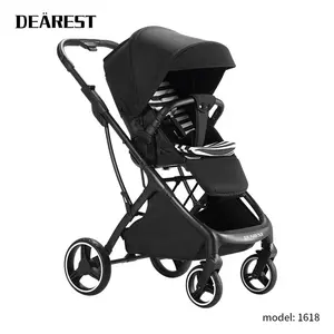 Factory wholesale european style baby push chair Baby Stroller Hot Sell New Leather Baby Carriage Model walkers