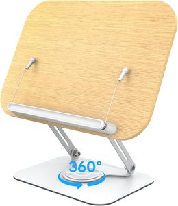 Support de livre <span class=keywords><strong>en</strong></span> <span class=keywords><strong>bois</strong></span> <span class=keywords><strong>Porte</strong></span>-<span class=keywords><strong>livres</strong></span> réglables Lecture mains libres Base pivotante à 360 ° Repos de livre de bureau <span class=keywords><strong>en</strong></span> <span class=keywords><strong>bois</strong></span> pour affichage Livre de cuisine - Product Image 3