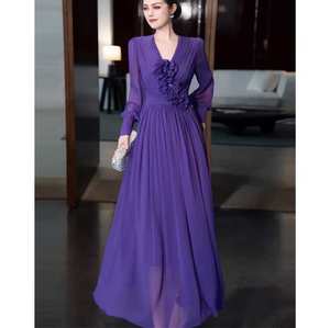 Butik toptan <span class=keywords><strong>2025</strong></span> bahar yeni moda kadın Cinched bel zayıflama pileli çiçek zemin-uzunluk puf 2XL gün tatil için - Product Image 1