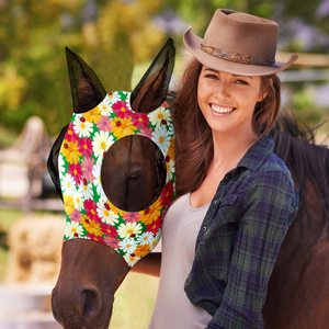 Masque anti-mouches personnalisé pour chevaux Masque élastique confortable pour chevaux avec oreilles <span class=keywords><strong>Filet</strong></span> <span class=keywords><strong>de</strong></span> protection UV Fournitures respirantes pour chevaux Couvre-visage - Product Image 4