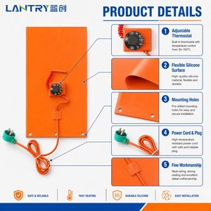 Tapis chauffant flexible en caoutchouc silicone écologique automatique Lanchuang 110V, taille personnalisée, pour importateurs américains - Product Image 4