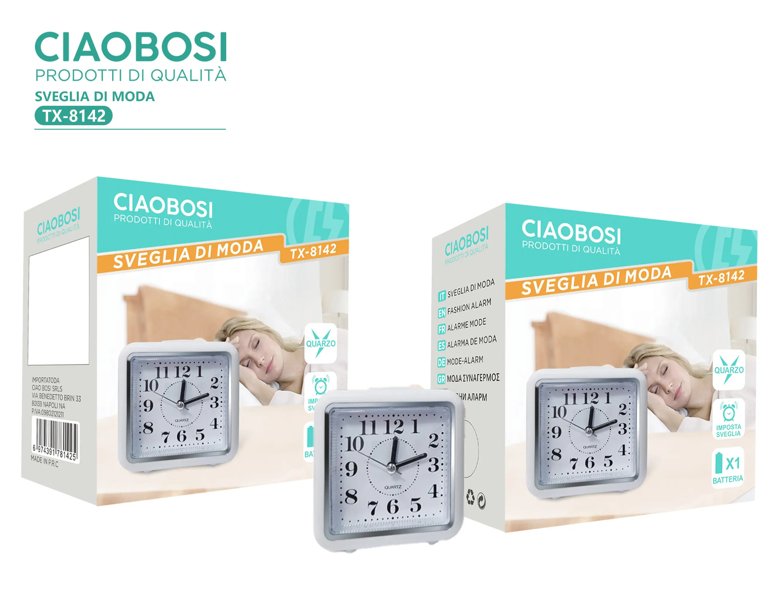 ciaobosi Alarm clock TX-8142Plastic classic Quiet Quartz Analog Desk Table Kids Luminous Alarm Clock With Night light