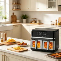 Friteuse à air numérique multi-tailles avec technologie de circulation d'air chaud, appareil de cuisson sans huile pour la cuisine domestique