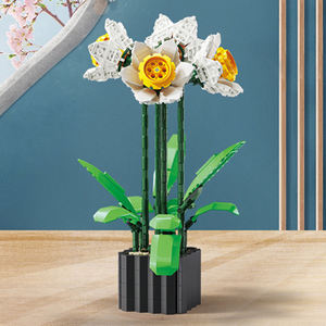 Qs Thiết Kế Mới Giá Rẻ Hoa Bó Hoa Kit Đồ Chơi Trang Trí Nội Thất Trang Trí 101Pcs DIY Bất Chậu Cây Xây Dựng Khối Cho Người Lớn - Product Image 3