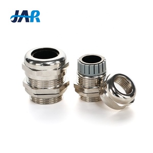 JARRO Precio de fábrica Métrica PG G NPT IP68 Latón niquelado Entrada única Glándula de cable Glándula eléctrica - Product Image 2