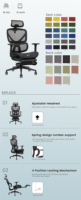 Nouveau Design Mult Fonction Hauteur Réglable Noir Mesh Retour Chaise Facile Déplacer Ordinateur Bureau Pivotant Ergonomique ExecutiveOffice Chaise