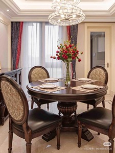Juego de Mesa y Sillas de Comedor de Madera Maciza Estilo Americano, Estilo Francés Antiguo de Lujo Ligero, Directo de Fábrica de <span class=keywords><strong>Muebles</strong></span> - Product Image 2