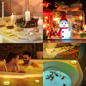 <span class=keywords><strong>Luces</strong></span> LED RGB Sumergibles IP68 <span class=keywords><strong>a</strong></span> Pilas, Mini Decoración de Peces <span class=keywords><strong>para</strong></span> Bodas, Fiestas, Piscinas, Tanques Marinos, con Control Remoto - Product Image 6