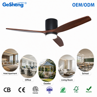 Ventilateur de plafond de haute qualité de 52 pouces, moteur DC, éclairage LED, télécommande, 3 pales en bois massif, moderne, 6 vitesses