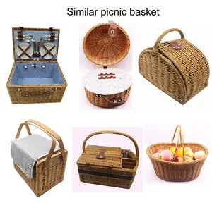 Wholesale Wicker Baskets With Handles 40*30*20cm Natural Wicker Hamper Basket