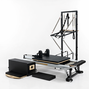 Torre de Pilates Portátil de Aluminio Resistente, Media Trapecio, Grado Comercial para Estudio, Sistema de Retracción Automática de Cuerdas V2M Plus - Product Image 1