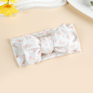 Diadema Ancha con Lazo para Bebé, Estampado Floral, Elástica y Suave, Turbante para Bebé, Bandas Elásticas para el Cabello de Bebés, Accesorios para el Cabello de Recién Nacidos - Product Image 5